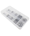 Must Have M2 To M8 Stainless Steel Split Lock Washer And Elastic Gasket Set In Black Carbon Steel 320 Piece Assortment Kit with organizer tray