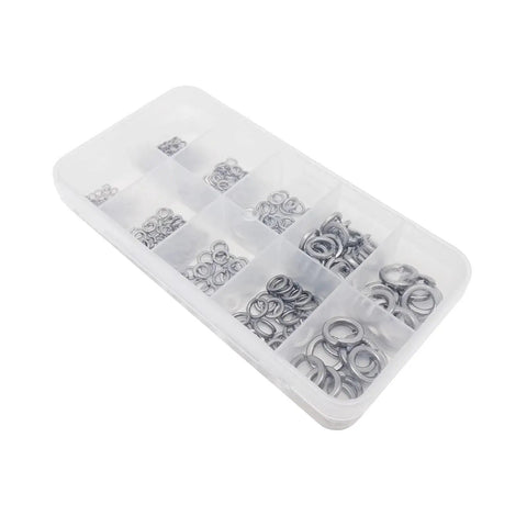 Must Have M2 To M8 Stainless Steel Split Lock Washer And Elastic Gasket Set In Black Carbon Steel 320 Piece Assortment Kit with organizer tray