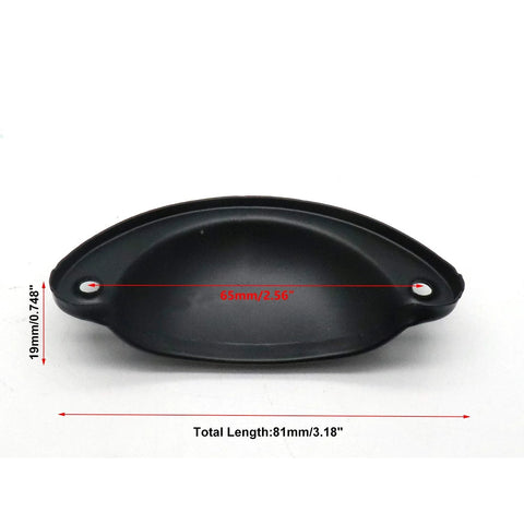 Black Cup Pulls Cabinet Handles Vintage Shell Shaped Decor Pulls For Furniture Hardware Drawer Pulls Front View