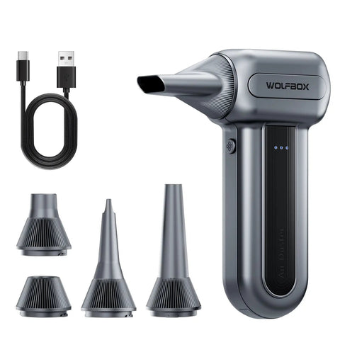 Electric Air Duster With 110000 RPM High-Speed Turbo Blast, Rechargeable 3-Speed Dust Blower, Extended Runtime, And 5 Nozzles
