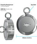 Heavy Duty Neodymium Fishing Magnet With Beefy Pulling Power, Sturdy Thread Locker, Eye Bolt And Fall Proof Case