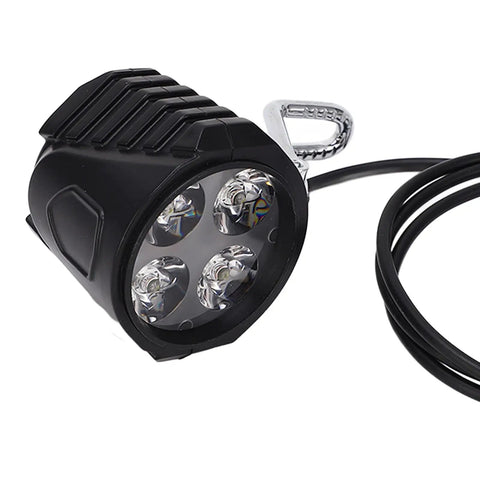 2 In 1 Electric Bike Horn And Front Headlight For 12 To 72V Ebikes And 10 Inch Electric Scooters Bright Led Front Light With Horn Easy Install Durable Cycling Accessory