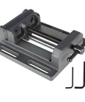 Pro Grade 6 Inch Heavy Duty Low Profile Drill Press Vise With Rock Solid Stationary Base For Precision Steel Drilling Tapping And Reaming Garage Ready Workhorse showing clamping mechanism and cast iron base.