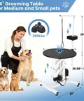 Elevate Your Grooming Game With This Heavy Duty Electric Hydraulic Pet Table featuring a rotating waterproof top and remote adjustment.