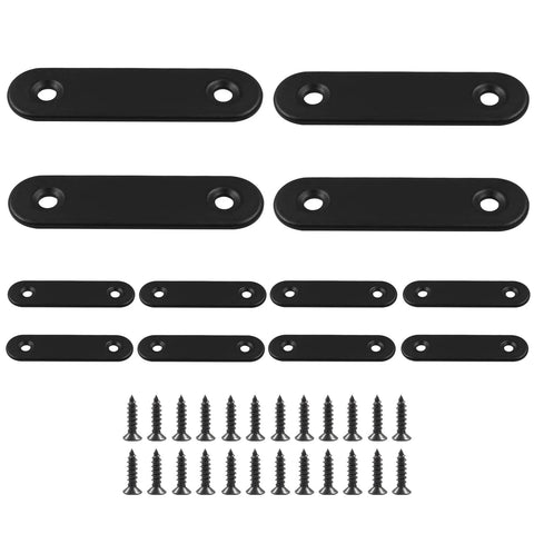 12Pcs 2 Point 4 Inch Straight Brackets Set Stainless Steel With 24 Screws For Cabinet And Furniture Joining Plate Fixing Bracket Connector