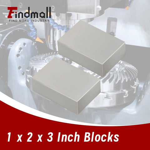 Findmall 1 x 2 x 3 in hardened steel machinist blocks, ground finish, matched pair
