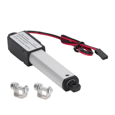 Top Shelf Heavy Duty L Shaped Electric Actuator With 50mm Stroke and Built In Limit Switch for retractable awnings and smart home projects.