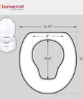 Savanah Raised Toilet Seat With Lid 6 Inch Lift For Seniors And Mobility Help dimensions illustration with open lid
