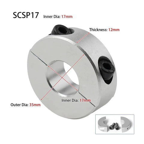 Killer Aluminum Fixed Shaft Collar Double Split Fits 6 To 20mm Screws Anodized Finish Heavy Duty Industrial Shop Handles Pressure No Slipping Lifetime Reliability Delay Grab Yours Now Before Gone, 17mm aluminum clamp collar