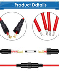 Heavy Duty Inline Fuse Holders And Fast Blow Glass Fuses Assorted Pack With 5x20mm And 6x30mm Ranges showing connectors and wire details.