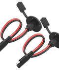 Beefy Weatherproof SAE Connector Power Cable Set 12AWG Extension Sidewall Port Flush Mount Quick Connect For Solar Panels And Battery Chargers Durable Copper Wire Includes 2 Cables And Mounting Screws
