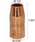 Mig Welding Gun Accessory Kit 0.035 In For Miller Millermatic M-10 M-15 And Hobart H-9 H-10 gas nozzle half inch