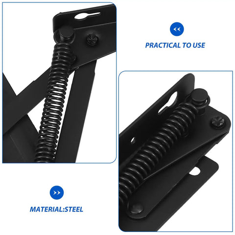 Heavy Duty Steel Spring Loaded Door Hinges With High Hardness And Black Locking For Folding Sofas And Beds, Cabinet Lift Up Hinge