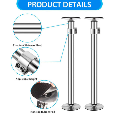 Undermount Sink Brackets For Kitchen And Bathroom, Stainless Steel Support With Adjustable Legs, Bottom Installation details view