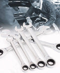 Spanner Set With Ratchet Wrenches Chrome Steel Fixed Head Wrenches Universal Sockets Grip Friendly Hand Tools Kit 12 Piece