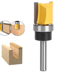 Top Notch 6mm Shank Flush Trim Router Bit Made From Tough Carbon Steel For Sleek Woodworking Cuts on wardrobe doors.
