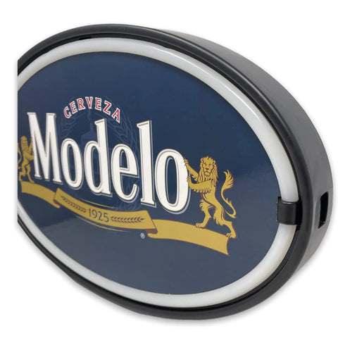 Vintage Inspired Beer Neon Sign With LED Rope Light Retro Wall Decor oval sign with Modelo logo, perfect for home bars.