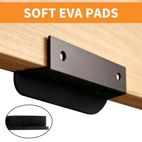 Under Cabinet Foot Pull Toe Opener for Hands Free Kitchen Trash Cabinet Drawer 4.3 Inch Matte Black With Adhesive and Screws