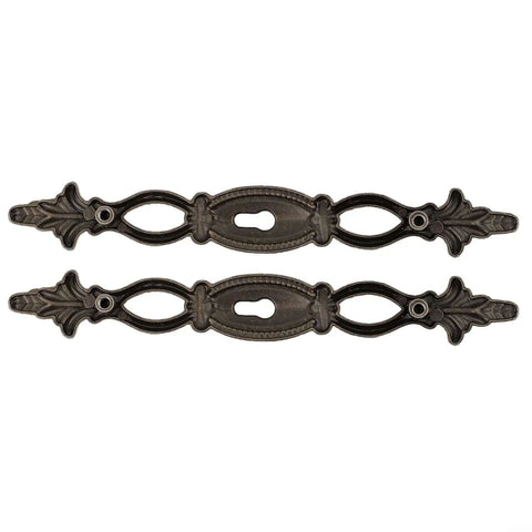 Two Pack European Retro Drawer Pulls Handles Bronze Alloy With Antique Bronze Finish, parallel view