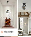 Black Modern Industrial Farmhouse 3-Light Ceiling Chandelier for Kitchen Dining Living Room Bar and Foyer hanging view