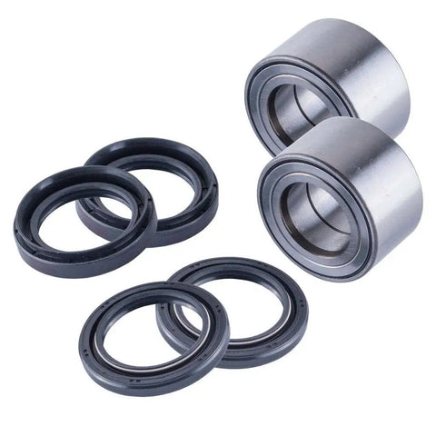 Replacement Front Wheel Bearings Kit Go-To For King Quad 450 700 750 2006 2009 Left And Right High Speed Sealed Bearings 09283-38012 Marine Grade Stainless Steel, showing two stainless steel bearings and four seals.