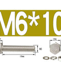 All In One 304 Stainless Steel M6 Hex Socket Head Cap Screws And Nuts Kit 50 Sets Fasteners For Tough Indoor Outdoor Projects Built To Last Weather Resistant Corrosion Proof And Easy To Install. M6 bolt, nut and washers
