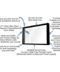 Indoor TV Enclosure For 42 To 50 Inch Screens Built Like A Tank With Shatterproof Front Panel, Security Locking System, Heavy Duty Display Case.