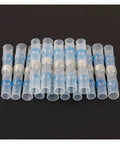 75 Piece Solder Seal Heat Shrink Butt Terminals Kit For Electricians And Mechanics To Seal Wires With Waterproof Sleeves And Crimp Connectors That Are Super Tough And Ready To Hook Up Anytime You Need A Reliable Cable Joint That Stays Secure. 75 blue clear terminals