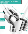 Brass Ball Shower Holder With 360 Degree Spin And Adjustable ABS Bracket In Chrome Finish, Universal Arm Connector Fits 3/4 To 7/8 Inch Hoses, No Fuss, Easy Install, Built Tough. 1/2 inch IPS connector shown
