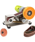 Mini Electric Belt Sander For Desktop Diy Polishing And Grinding Machine With Adjustable 7 Speed Control For Wood And Metal Projects, compact design with sanding belts.