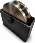 6 In Chrome Plated Steel V Groove Wheel With Box Mount Featuring A Smooth 5/8 In Axle And Rugged As Nails 3000 Lb Load Capacity Built Tough For Daily Industrial Grind in steel box mount.