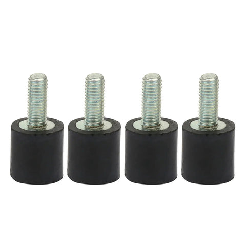 Anti Vibration Rubber Mounts 4 Pack With Metal Silentblock Bobbins For Air Compressors Engines And Audio Gear Noise Reduction And Shock Absorption VD8x8 M3x8 Size, black rubber and metal