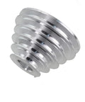 Heavy Duty Aluminum Pagoda Pulley For Benchtop Drill Press V Belt Drive 14Mm To 22mm With 5 Step Adjustable Speed Control Upgrade Your Shop Gear, featuring a conical design and five grooves.