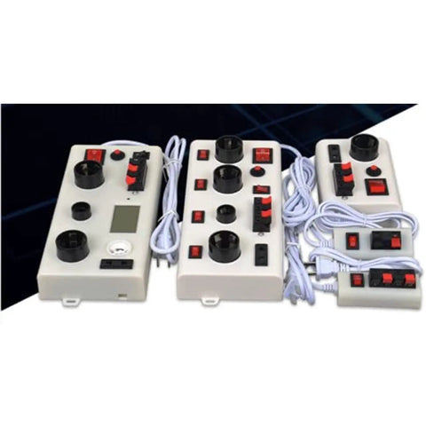 8-Piece 2-Way Speaker Terminal Block With Spring Push Release Connector set, showcasing terminals and wires for setup.