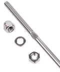 50 Pack 1/8 Inch Stainless Steel Cable Railing Swage Threaded Stud End Fittings For 2x2 Wood Or Metal Posts T316 Deck Cable Tensioners Heavy Duty Railing Hardware Kit in close-up