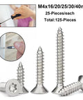 Built Like A Tank 125 Piece Torx Star Drive Flat Head Screw Set Featuring Heavy Duty 304 Stainless Steel for wood and sheet metal.