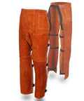 Split Leather Welding Pants With Heat And Flame Resistant Safety Leg Protection For Men And Women, Adjustable From M To XXXL