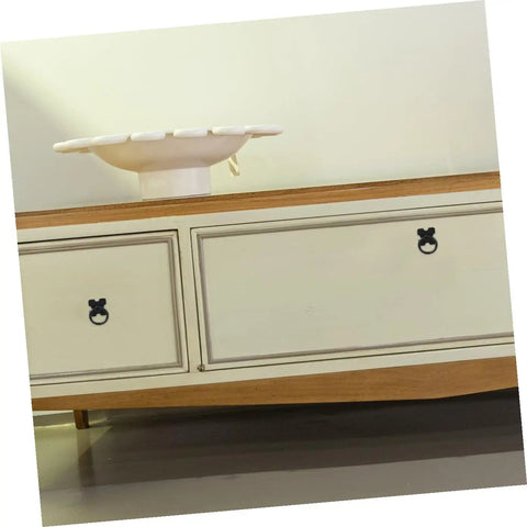 Black Round Drop Ring Cabinet Pull Handles 4 Pack Vintage Antique Drawer Pulls on white TV cabinet drawers