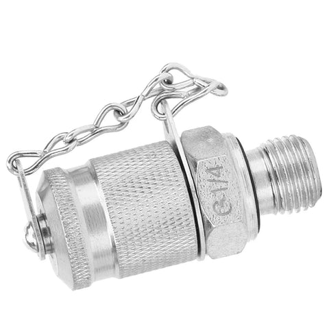 Front view of Workhorse Hydraulic Test Adapter Hose Fitting G1/4 M16x2 for high pressure measuring points, galvanized steel.