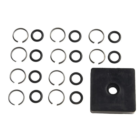 One Half Inch Square Drive Retainer Kit Pro Grade With O Rings Socket Retaining Clip And Anvil Install Tool For Heavy Duty Air Wrench Repair 10 Piece Replacement Set For Shop And Garage, showing 10 retaining clips and O-rings