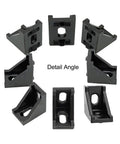Aluminum Profile Connector Kit for 6mm Slot Profiles, 20 Corner Brackets, 40 T Nuts and Hex Socket Screws Bolts, detail angle view