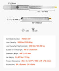 No Fuss Full Extension Drawer Slides 1 Pair Tough As Nails Ball Bearing Cabinet Rails, 45 inch, galvanized steel.