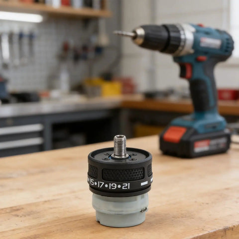 Close-up of Dual Self Locking Brushless Gearbox Replacement with 13 Tooth Metal Gear Assembly on workbench
