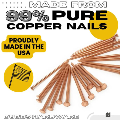 Pure Copper 3.5 Inch Nail Spikes 22 Pack Heavy Duty Tree Stump Root Removal Eco Friendly Chemical Free USA Made Durable Spikes