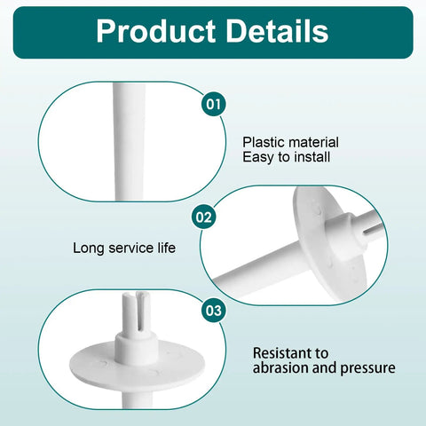 Set Of 4 Dope Plastic Spool Pin Thread Holders For Sewing Machines, Easy Replacement Bobbin Pins For Twin Needle Or Handheld Use, Works With Home Machines, Durable Thread Guide For Smooth Feeds. White plastic spool pin close-up, easy install