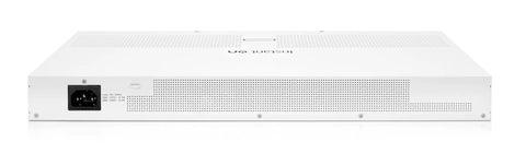 Rear view of Instant On 1930 24 Port Gigabit Smart Managed Layer 2 Plus Ethernet Switch with US power cord port.