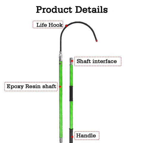 Red 1 Meter High Voltage Insulated Safety Tool For Electrical Pros And DIYers Portable Heavy Duty Insulated Rod With Heat Shrink Tubing For Maximum Shock Protection In Power Plants Factories And Auto Maintenance, epoxy resin shaft with life hook