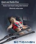 Kia Wiper Blades 3 Pack OEM Quality Front And Rear Replacement Blades silent performance feature, child sleeping in car, focus on quiet ride
