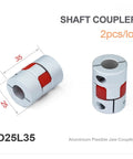 2 Pack Spider Jaw Couplings D25L35 Plum Aluminum Flexible Shaft Couplers For 3D Printer Stepper Motors 8mm 6mm 10mm 12mm 5mm CNC Kits