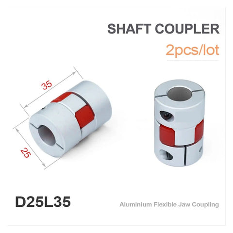2 Pack Spider Jaw Couplings D25L35 Plum Aluminum Flexible Shaft Couplers For 3D Printer Stepper Motors 8mm 6mm 10mm 12mm 5mm CNC Kits